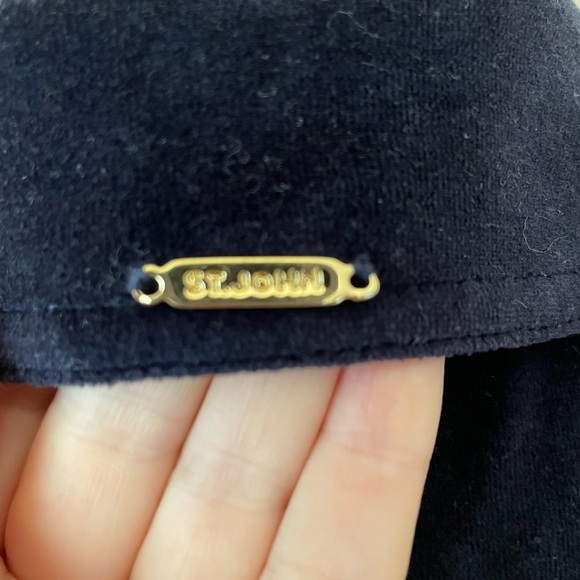 ST.JOHN SPORT by Marie Gray Cotton Blend Velvet Jacket Gold-Buttons Blue Sz.M - Picture 6 of 11